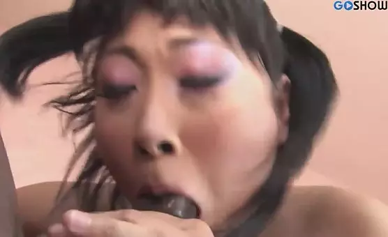 Asian Babe Rides DarkSkinned Stud